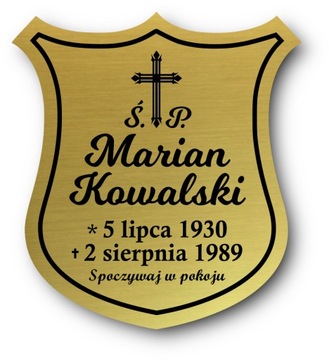 Tablica nagrobna tabliczka na grób na krzyż