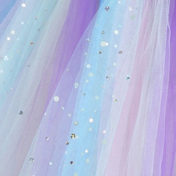 SUKIENKA SUKNIA BALOWA WIZYTOWA ELEGANCKA TIUL NA WESELE 104 110 FIOLETOWA