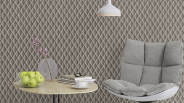 КОЖАНЫЕ СТЁГАНЫЕ обои, 3D эффект RASCH FLIZELINA