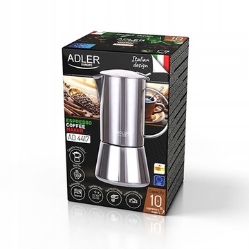 КОФЕВАРКА ЭСПРЕССО MOKA КОФЕВАРКА ГАЗОВАЯ ИНДУКЦИЯ 620мл INOX