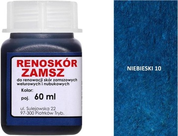 NIEBIESKA FARBA DO TAPICERKI Z ALKANTARY LAKIER 60