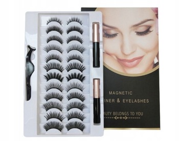 12para Sztuczne Rzęsy Magnetyczne 2szt Eyeliner 3D