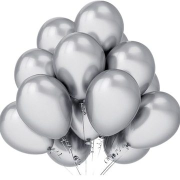 BALONY srebrne ŚLUB Wesele URODZINY Party 100 szt.