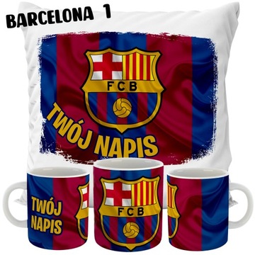 КОМПЛЕКТ КРУЖКА + ПОДУШКИ ДЛЯ ФАНАТЕЛЯ ФК БАРСЕЛОНА