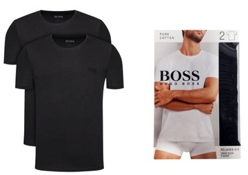 HUGO BOSS DWUPAK 2 PARY KOSZULKA MĘSKA T-SHIRT RN 2P CO CZARNA r.L