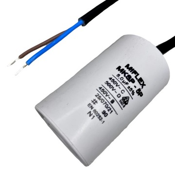 Kondensator silnikowy MIFLEX 8uF 450Vac POLSKI