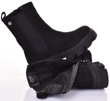 МОДНЫЕ ЖЕНСКИЕ БОТИНКИ, ЗАМШЕВЫЕ ЧЕРНЫЕ УТЕПЛЕННЫЕ БОТИНКИ