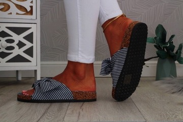 ТАПОЧКИ ЖЕНСКИЕ С БАНТОМ, ПРОФИЛИРОВАННЫЕ, КОМФОРТНЫЕ ЛЕТНИЕ