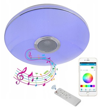 LAMPA PLAFONL RGB LED GŁOŚNIK BLUETOOTH PILOT