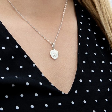 СЕРЕБРЯНАЯ ЦЕПЬ С МЕДАЛИТОЙ PR. 925 СУВЕНИРОВ ПЕРВОГО СВЯТОГО ПРИЧАСТИЯ + БЕСПЛАТНЫЕ ПОДАРКИ