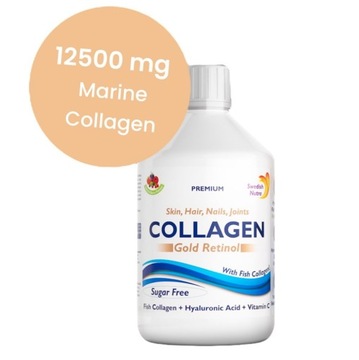KOLAGEN MORSKI RYBI 12 500 + RETINOL MOCNE STAWY SKÓRA KOŚCI WŁOSY NOWOŚĆ