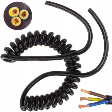 Przewód kabel prądowy spiralny OMY 3x0,75 0,9m