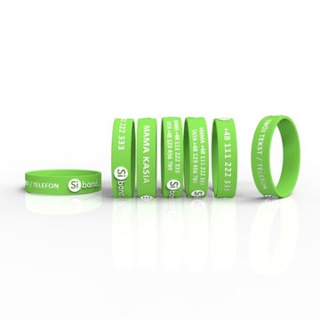 Браслет идентификационный детский с БЕЛОЙ ГРАВИРОВКОЙ FLUO, Siband СЕРТИФИКАТ