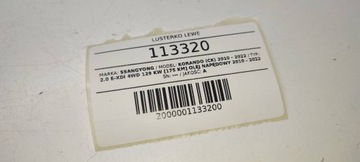 ZRCÁTKO LEVÉ SSANGYONG KORANDO III EVROPA 10 PIN KOMPLETNÍ