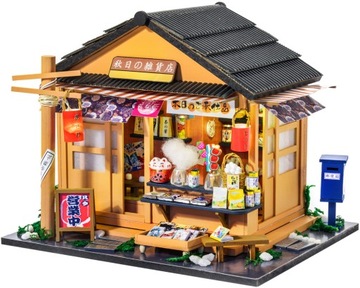 LITTLE STORY CORNER GROCERY DREWNIANY MODEL 3D LED