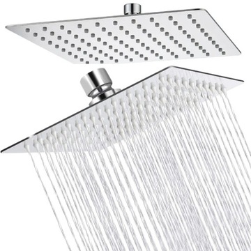 DESZCZOWNICA NATRYSKOWA PRYSZNICOWA SLIM 20cm KWADRATOWA CHROM CIENKA SLIM
