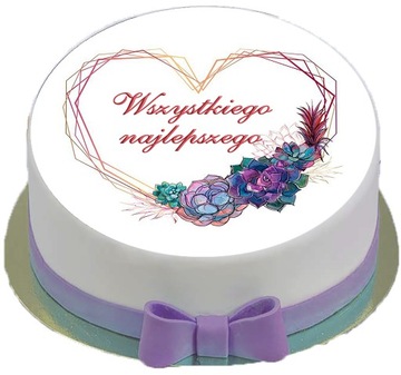 OPŁATEK NA TORT 7 Kwiaty Rocznica Ślub urodziny 20