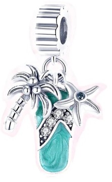 MD charms palma rozgwiazda niebieski japonek S925