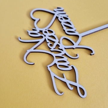 Topper Na Zawsze Razem serce drewniany