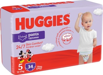 HUGGIES Skin Comfort Pieluchy jednorazowe roz. 5 12-17 kg 34 szt.