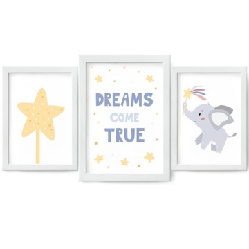 Набор из 3 детских плакатов с надписью 