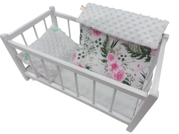 DREWNIANE ŁÓŻECZKO dla lalek + POŚCIEL - PRODUCENT.