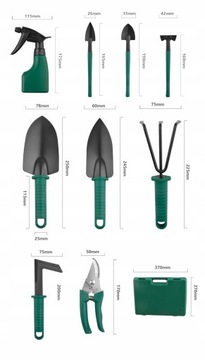 Набор садовых инструментов в футляре из нержавеющей стали