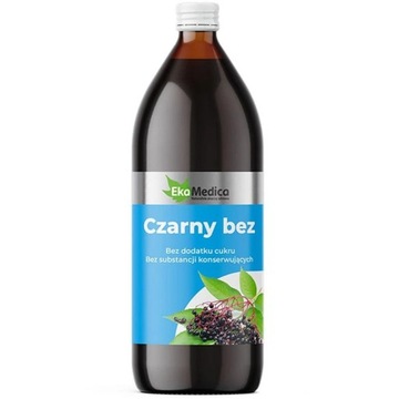 EkaMedica Czarny Bez wsmazcnia odporność sok 100% z witaminą C camu camu 1L