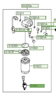 SENZOR VODY FILTRU PALIVA 319213K050 31921-3K050 HYUNDAI