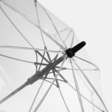 Длинный автоматический прозрачный серый VIP-зонт серого цвета.