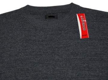 SWETER swetr MĘSKI duży 5XL szer.130cm cienki elastyczny MELANŻ GRAFITOWY