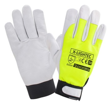 RĘKAWICE ROBOCZE SKÓRZANE RZEP X-LIGHTEC HI-VIS 9