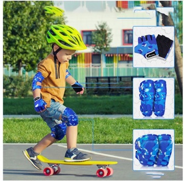 НАБОР РОЛИКОВЫХ ЗАЩИТ КОЛЕЕН И локтей ВЕЛОСИПЕДА ДЛЯ ДЕТЕЙ S/M