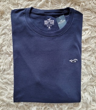 t-shirt Hollister Abercrombie koszulka L granatowa