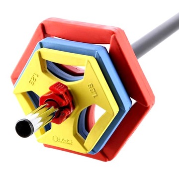 Тренировочный набор с утяжеленной штангой, пластины, стальной резиновый корпус, гриф-насос