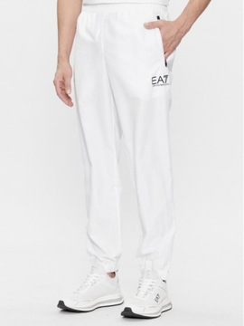 Spodnie dresowe regular fit, białe Emporio Armani S