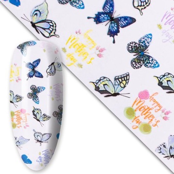Folia Transferowa Do Paznokci Hybryd Żeli 100cm Butterflies Motyle Nr3