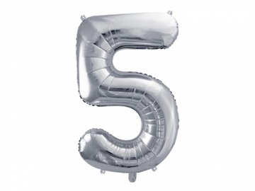 Balon foliowy Cyfra, srebrny, 86cm