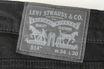 LEVIS strauss MODEL 514 SPODNIE MĘSKIE JEANS W34 L30