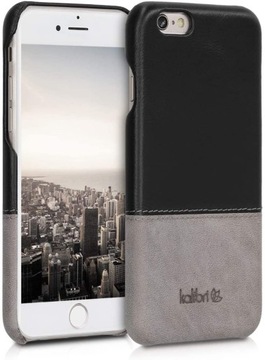 Etui skórzane Apple iPhone 6/6S szary/czarny