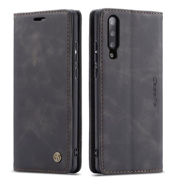 ETUI SKÓRZANE NA KLAPKĘ Z MAGNESEM DO SAMSUNG A70 czarny