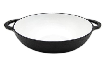 PATELNIA ŻELIWNA WYSOKA NA OGNISKO GAZ 35X9CM EMAL