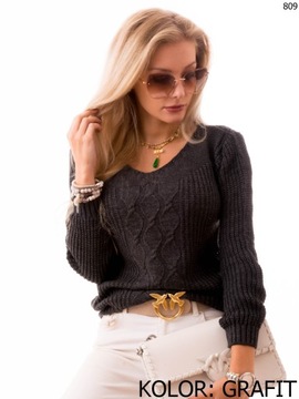 Приятный и мягкий ЖЕНСКИЙ СВИТЕР с косами.