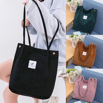 New Corduroy Shoulder Bag for Women Cotton Cloth V