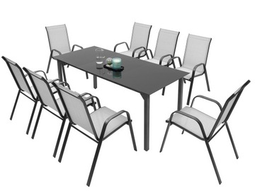 КОМПЛЕКТ САДОВОЙ МЕБЕЛИ 8+1 ДЛЯ ТЕРРАСЫ, БАЛКОНА