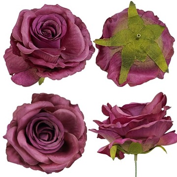 SZTUCZNY KWIAT RÓŻA WYROBOWA DO KOMPOZYCJI FLORYSTYCZNYCH 1SZT FIOLET 10CM