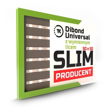 Kaseton reklamowy LED Dibond UNIVERSAL 50x50cm Cienki & SLIM