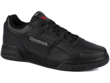 REEBOK WORKOUT PLUS MEN'S BLACK LEATHER SPORTS SNEAKERS BOOTH размер 45.
