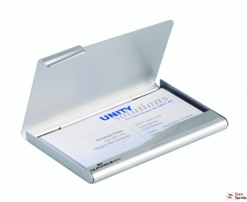 Metalowe Etui na wizytówki karty Durable srebrny na 20 wizytówek / kart