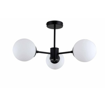 LIGHT PRESTIGE ROMA LP-1345/3P BK LAMPA SUFITOWA CZARNA MATOWA KULE BIAŁE